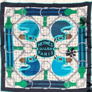 NWOT HERMÈS Sellier Paris Tatersale Silk Scarf